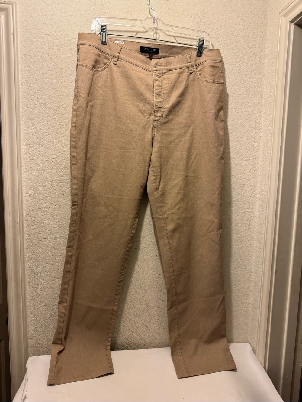 Lafayette 148 New York Women's Straight-Leg Pants in Tan size 12